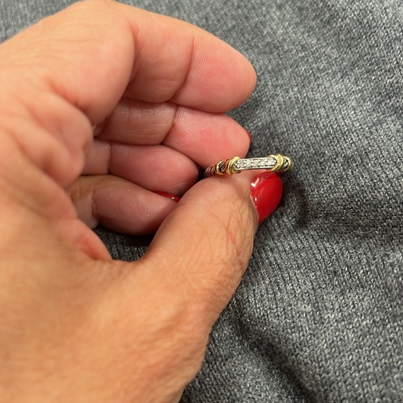 David Yurman Helena Collection Elegant Two-Tone Diamond Ring - Picture 5 of 8